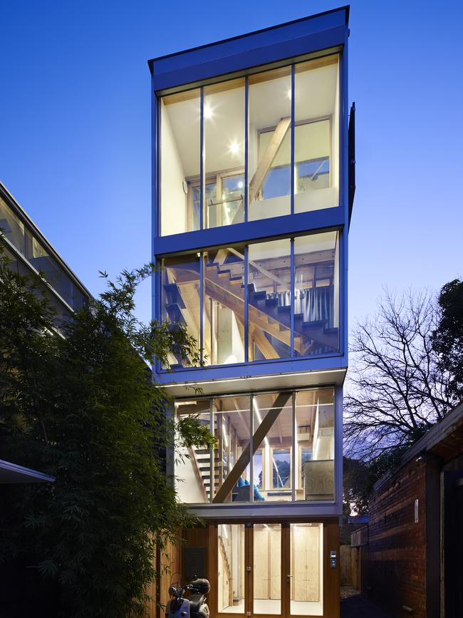 East Melbourne’s “mini skyscraper” is officially named 5x4 House to reflect its dimensions in metres.