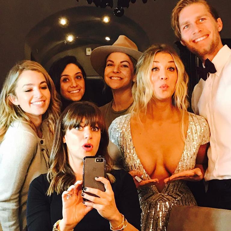 Kaley Cuoco ... "Heading to the Golden Globes with my golden globes, good job team!" Picture: Instagram