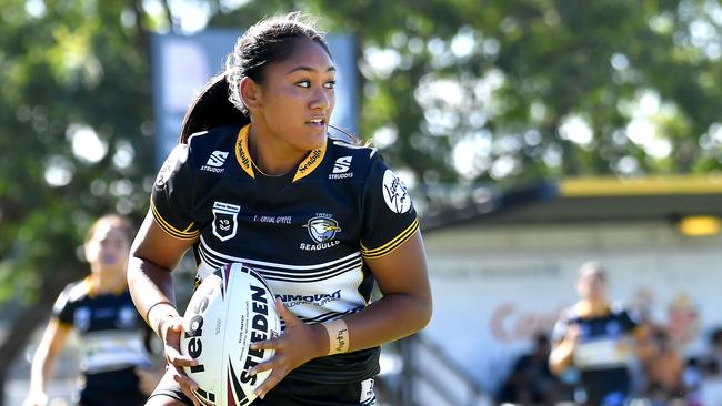 Harvey Norman under 19s girls rugby league match between Brisbane Tigers and Tweed Seagulls. Saturday February 25, 2022. Picture, John Gass