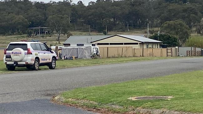 Police at the scene of a woman's sudden death in Warwick on Monday, November 1.