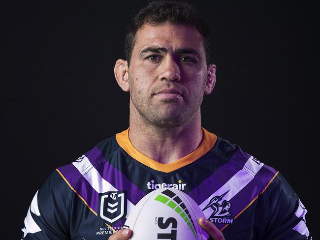 MELBOURNE, AUSTRALIA - SEPTEMBER 24: Dale Finucane of the Storm poses for a photograph during a Melbourne Storm NRL training session on September 24, 2019 in Melbourne, Australia. (Photo by Daniel Pockett/Getty Images)