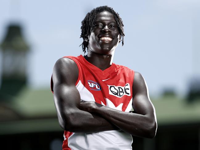 Sydney Swans draftee Riak Andrew the SCG who will wear the number 20 guernsey.  Photo by Phil Hillyard (Image Supplied for Editorial Use only - **NO ON SALES** - Â©Phil Hillyard )