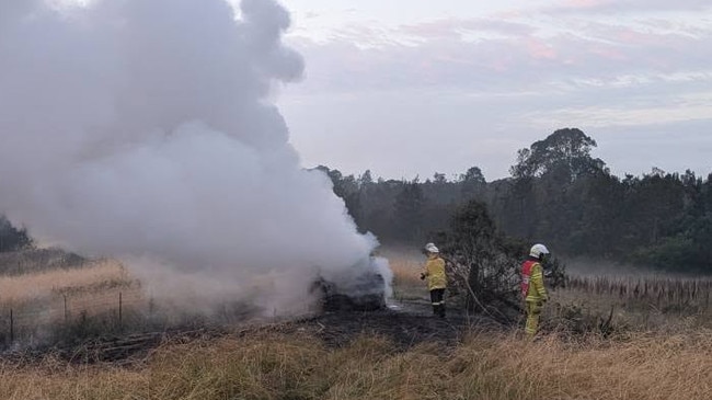 RFS believe a mechanical fault in the car likely started the blaze. Picture: RFS