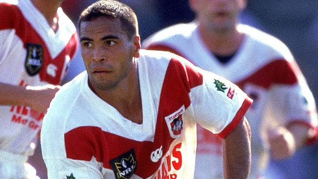 Anthony Mundine in action for the Dragons in 1998.