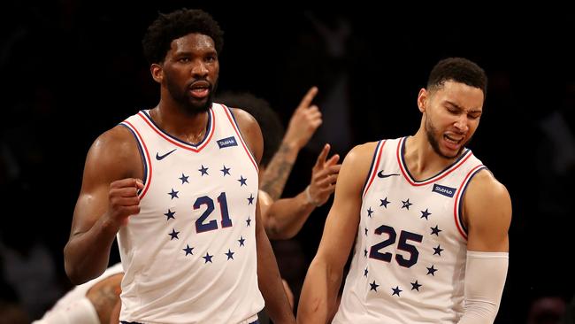 Joel Embiid stands by his comments about Ben Simmons last season. Picture: Elsa/Getty Images