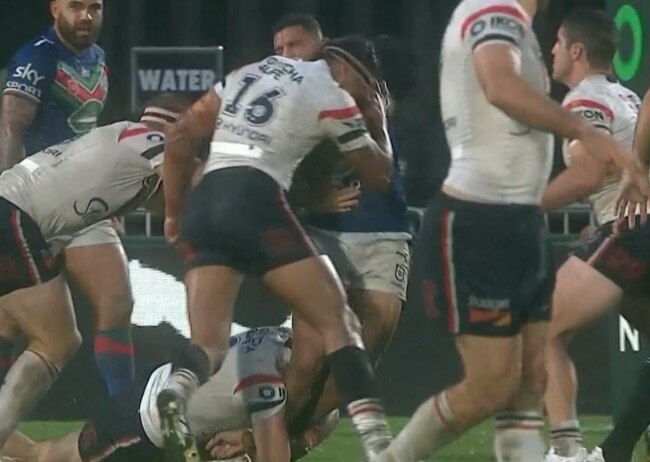 Fans weren't happy with Tupouniua's contact. Photo: Fox Sports