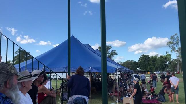 VIDEO: Woman injured when horse rider charged through crowd at anti-Adani protest