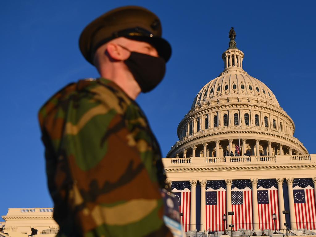 A view of the US Capitol ahead of the 59th inaugural ceremony for Joe Biden and Kamala Harris in Washington, DC. Picture: AFP