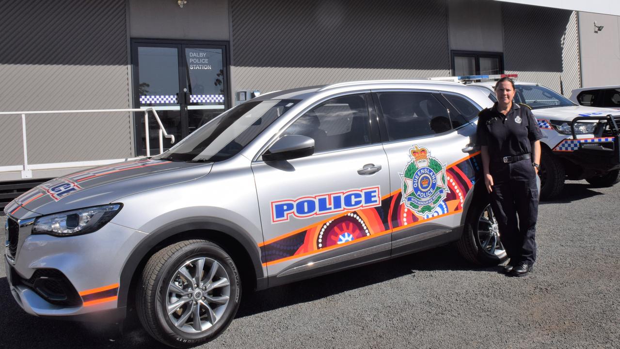 Police Liaison Officer at Dalby Station Jenny Thomas said the new high-vis electric cars were "community friendly" and helped "break the barriers" between officers and residents. Picture: Emily Devon