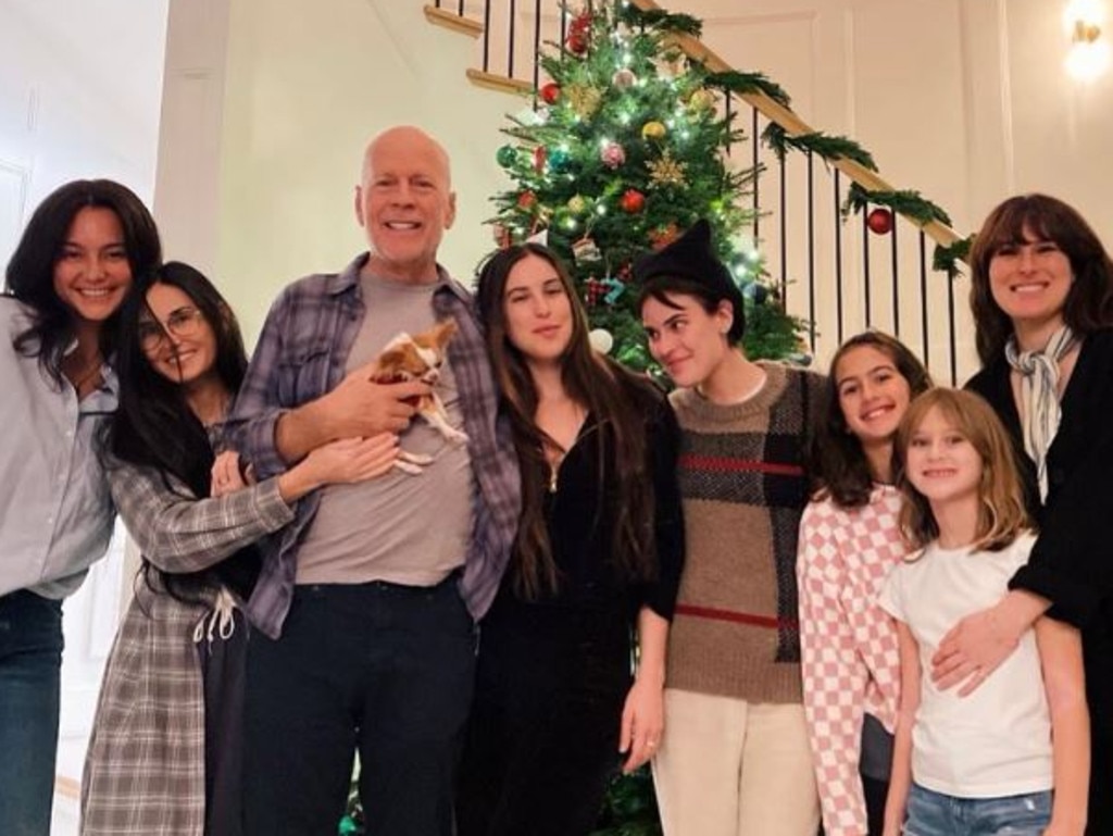 Bruce Willis with his family during Christmas. Picture: Instagram