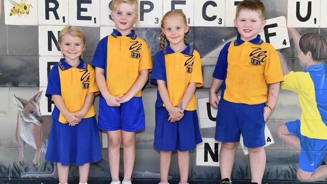 My First Year: Parke State School Pres, Ayla, Isabella, Ethan. Picture: Patrick Woods.