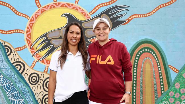 Ash Barty poses during the National Indigenous Tennis Carnival Launch District Park Tennis at on April 06, 2023 in Newcastle, Australia. (Photo by Matt King/Getty Images for Tennis Australia)