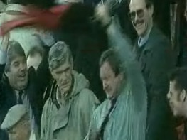 Kevin Sheedy waving his jacket after that win against West Coast in 1993.