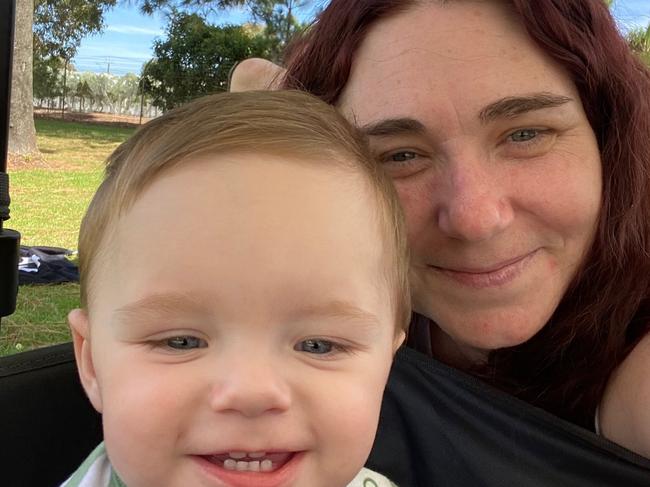 Sarah Johnson, with son Elijah Nicol, 17-months, was given a year to live after doctors found a huge tumour in her liver. Picture: Supplied by family