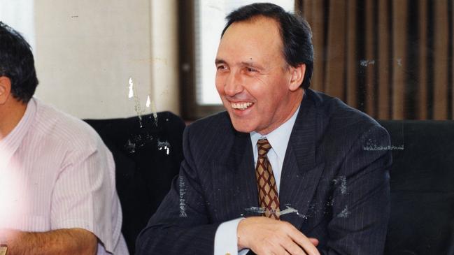Paul Keating at a cabinet meeting at the Grand Hotel in Glenelg in 1994 during his prime ministership.