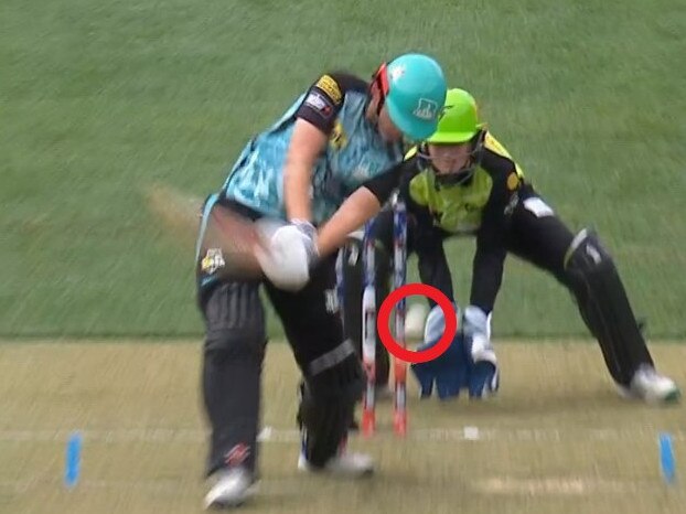 That has smashed into the stumps. Photo: Fox Sports