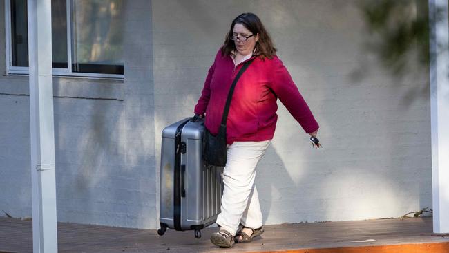 Erin Patterson arrives at her Leongatha home after three people died in a suspected mushroom poisoning from a meal she had cooked. Picture: Jason Edwards