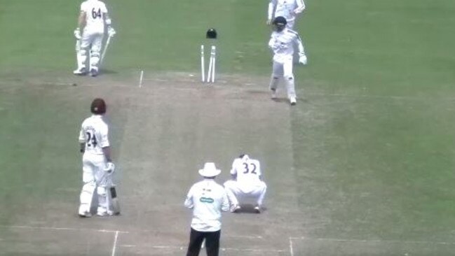 Mason Crane won't want to reflect on this wicket any time soon.