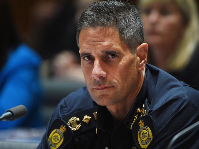 **FILE** A February 8 2016 file image of Australian Border Force Commissioner Roman Quaedvlieg at Senate Estimates at Parliament House in Canberra. The head of the Australian Border Force has gone on leave amid an external investigation. (AAP Image/Mick Tsikas) NO ARCHIVING