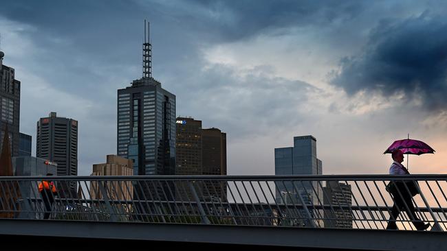 Downpour: Melbourne is expected to be lashed by heavy rain today. Picture: Nicole Garmston