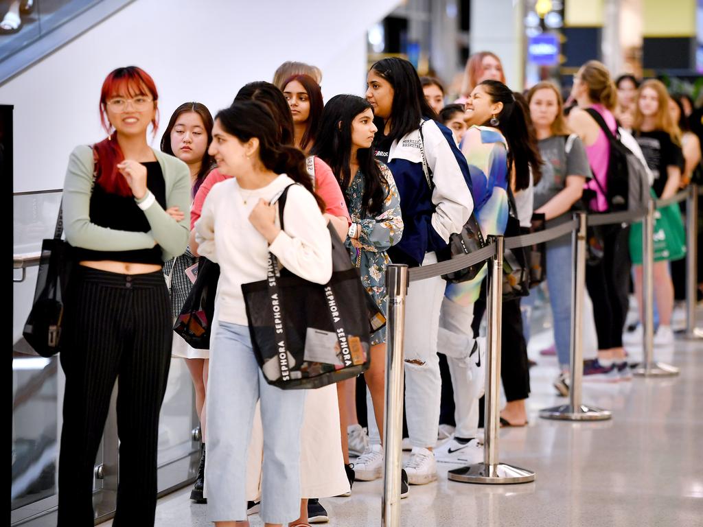 More than 2000 line up at the opening of Sephora Indooroopilly. Picture: John Gass