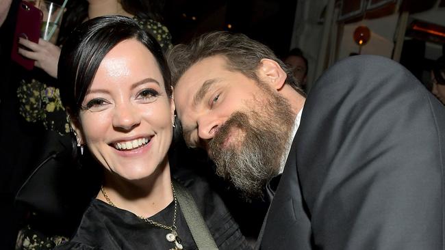 Actor David Harbour and singer Lily Allen. Picture: Charley Gallay/Getty Images for Netflix.