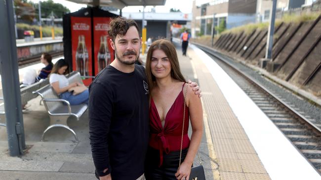 Nardia McKinlay, with Matthew Newman, from Bowen Hills, said the 50 cent fares were an added convenience. Picture: Steve Pohlner