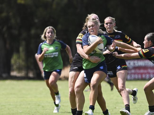 CANBERRA, AUSTRALIA, NewsWire Photos. MARCH 9, 2024: Westpac Tarsha Gale Cup - NSWRL Junior Reps Round Six Canberra Raiders vs Penrith Panthers at Raiders Belconnen in Canberra. Picture: NCA NewsWire / Martin Ollman