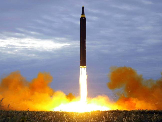 North Korea uses UDMH to fuel its intercontinental ballistic missiles. Picture: Korean Central News Agency/Korea News Service via AP