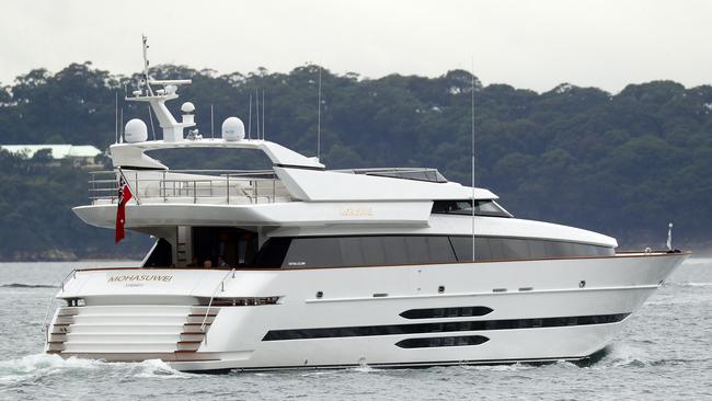 Mohasuwei cruises on Sydney Harbour with Karl Stefanovic and a posse of friends. Picture: News Corp