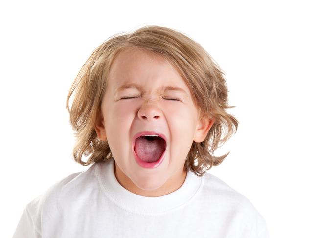 children kid screaming expression on white background