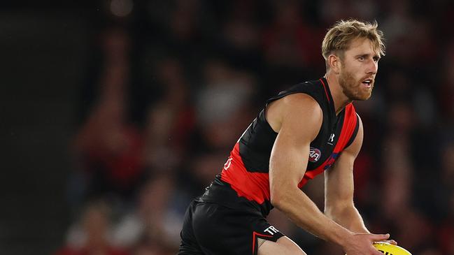 MELBOURNE. 26/03/2023. AFL Round 2. Essendon vs. Gold Coast Suns at Marvel Stadium. Dyson Heppell of the Bombers. Pic: Michael Klein