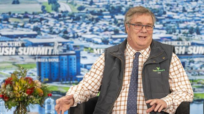 TasFarmers President Ian Sauer, Nutrien Ag Branch manager Ian Herbert. The Mercury Bush Summit in Launceston. Picture: Rob Burnett