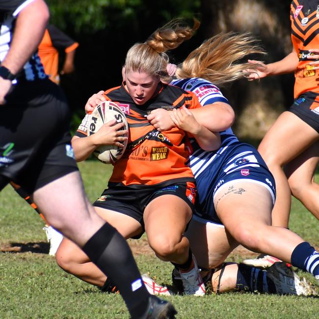 The Herbert River Crushers Women’s team drew 20-20 with Townsville Brothers in a hard-fought contest in Ingham on Saturday. Picture: Cameron Bates