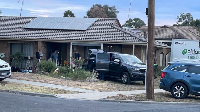 Joint Anti-Child Exploitation Team detectives raiding a property on Walls St, Eaglehawk in Bendigo on Thursday, February 27.