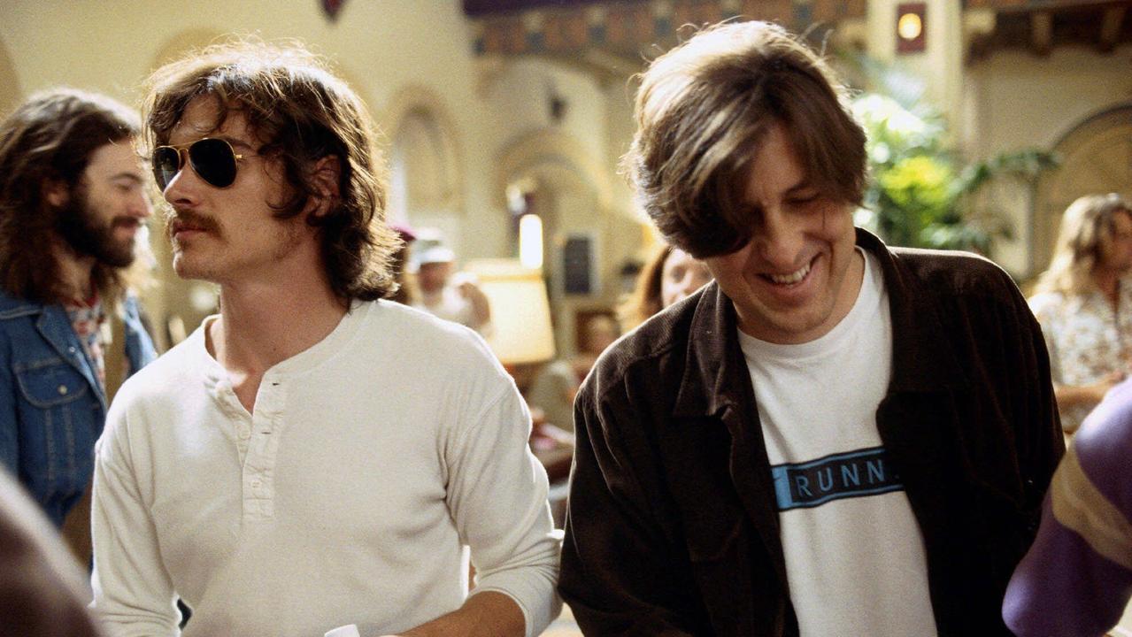 Cameron Crowe (right) on the Almost Famous set with Billy Crudup.