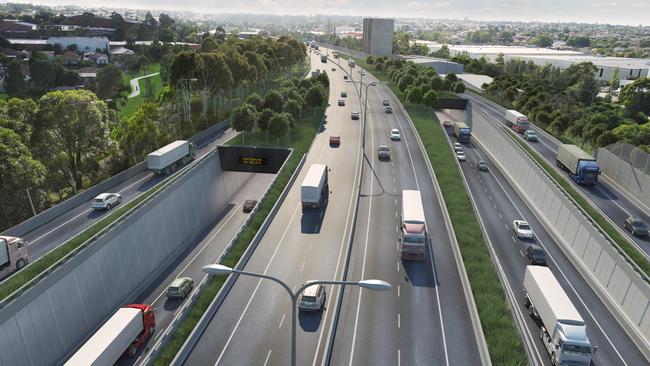 And you’ll be paying for it... An artist’s impression of the westbound tunnel on the M5, which connects to WestConnex.