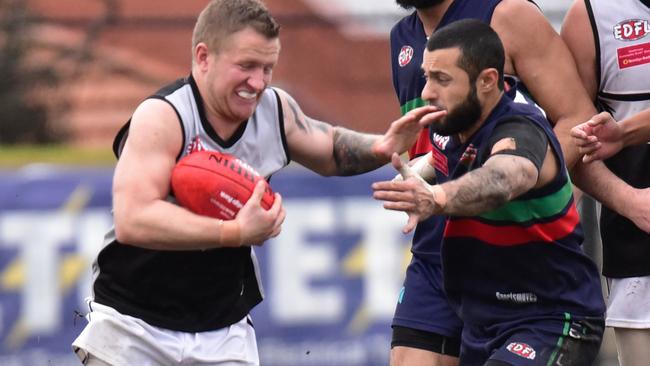 Roxburgh Park's Harley Short in action in the major semi-final against Northern Saints. Picture: Jamie Morey