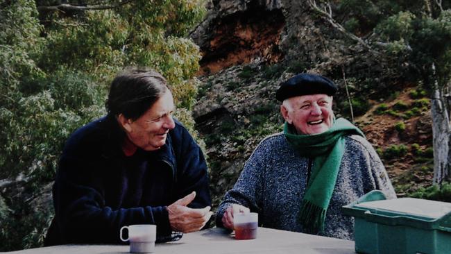 Barry Humphries and John Olsen in Strathalbyn. Picture: Mark Brake.