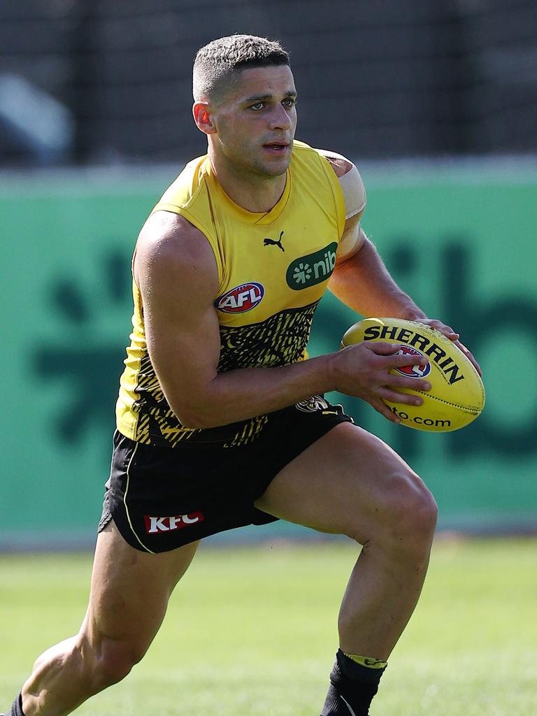 MELBOURNE . 14/03/2023.  AFL.  Richmond training at Punt Road Oval .  Richmonds Dion Prestia     during todays session  . Pic: Michael Klein