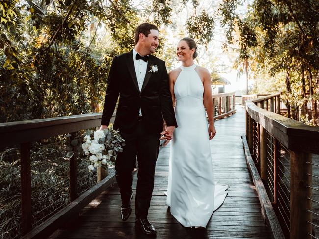 A stunning photograph from the wedding of Ash Barty and Garry Kissick. Picture: Nic Morley