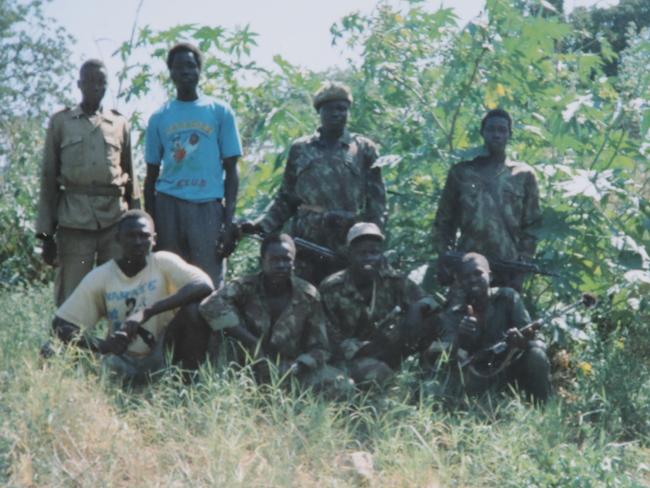 Ayik Chut (front row second from right) with fellow Sudanese People's Liberation Army soldiers.