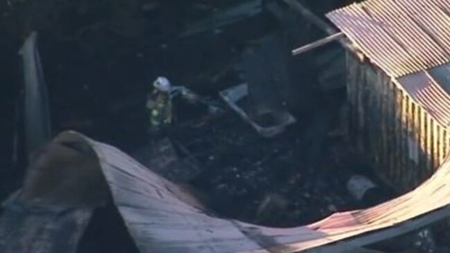 The blaze broke out on the Upper Brookfield property around 4:30am on Saturday morning. Photo: 9 News