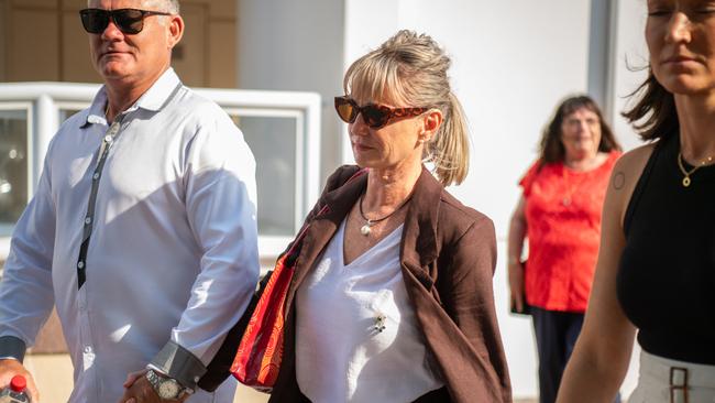 North Australian Aboriginal Justice Agency chief executive Priscilla Atkins leaves the Federal Court where she is suing NAAJA over an employment dispute. Picture: Pema Tamang Pakhrin