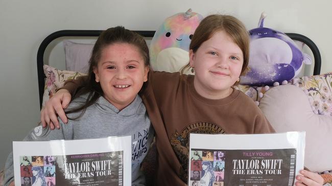 Kerrighan Darling, 9, who gave a ticket to a happy Tilly Young, 9. Picture: Mark Wilson