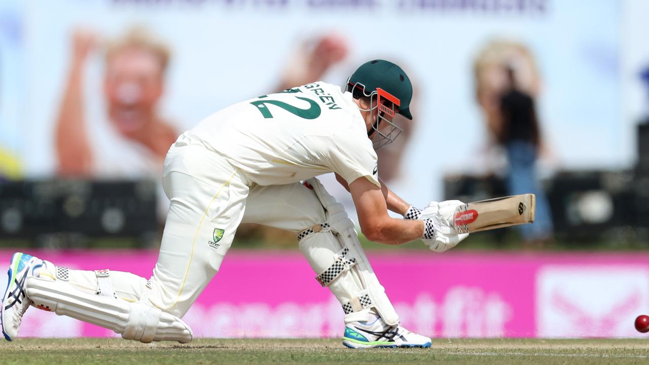 Cameron Green excecuted his sweeping beautifully according to teammate Usman Khawaja. Picture: Getty Images