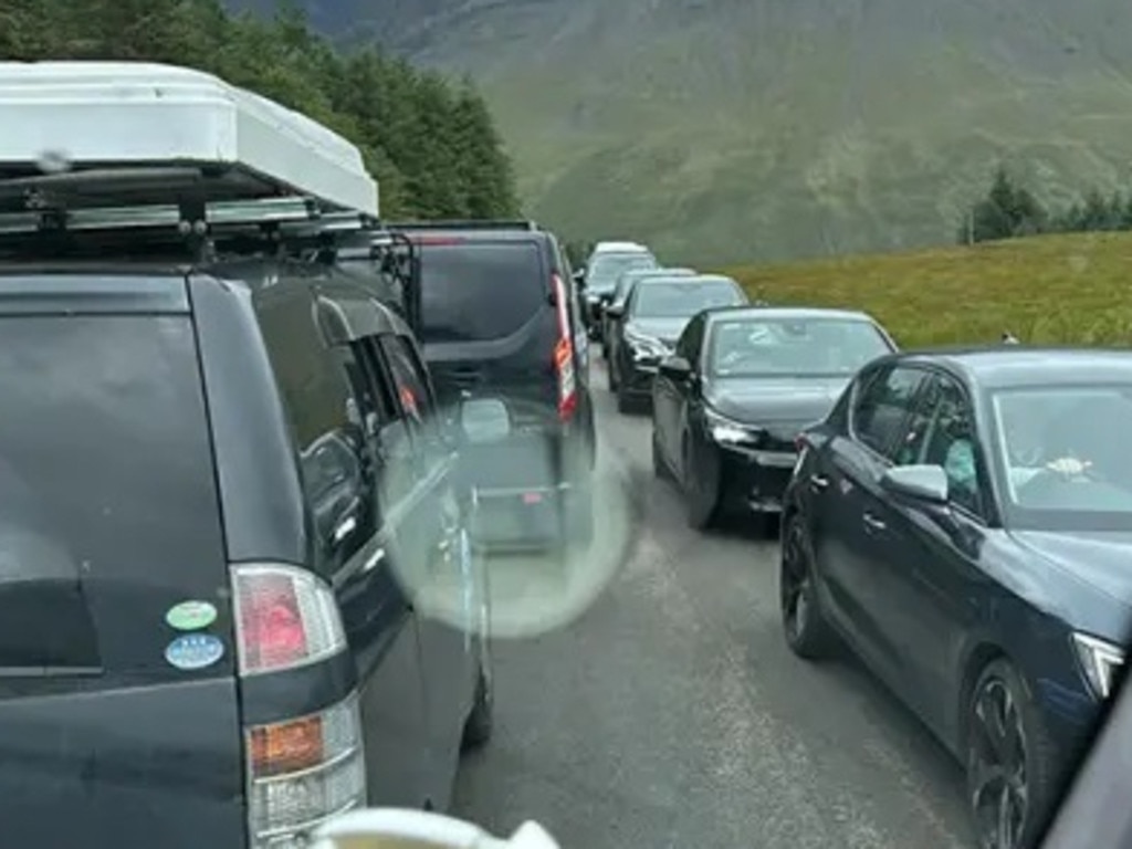 Fairy pools is more like a carpark. Picture: Sgurr Tours/Facebook/SWNS