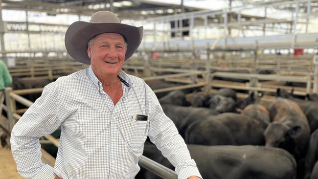 Dennis Heywood from Everton sold 700 Angus weaners at the Wangaratta feature sale. Picture: Fiona Myers