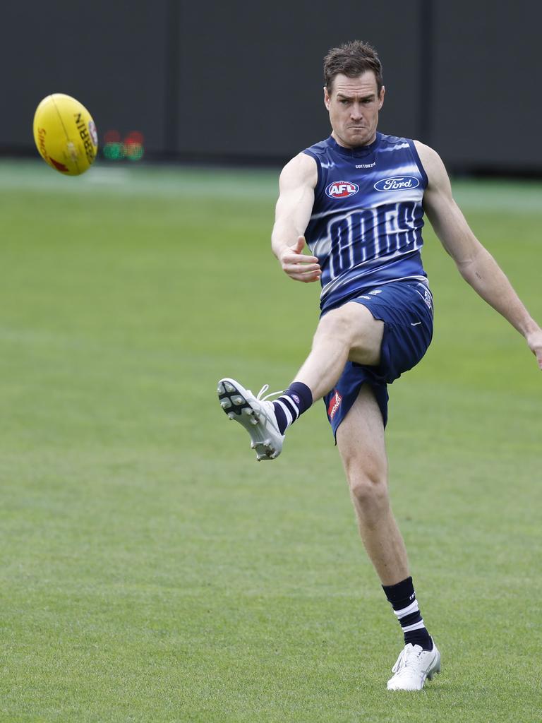 Jeremy Cameron during the Cats’ light training session on Friday.Picture: Michael Klein