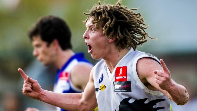 North Ballarat's Josh Bromley Lynch celebrates a goal in 2013. Picture: Stuart CAS Walmsley